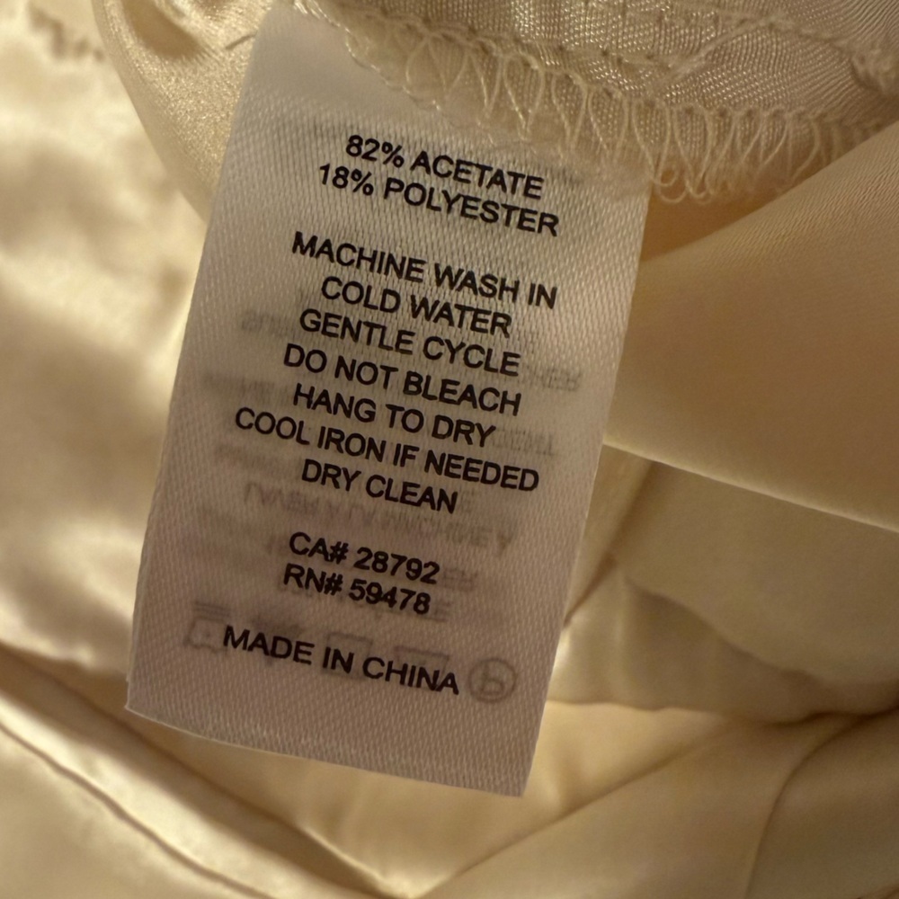 House of Harlow 1960 Satin Wide Leg Charlie Pants Champagne Ivory Tan Flare - Picture 10 of 11